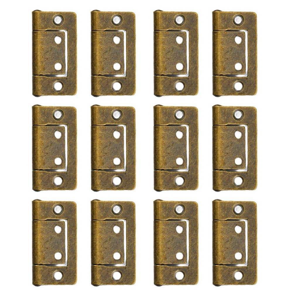 12 Pieces Hardware Hinges 38×21 Millimeters for Cabinet Doors and Furniture Use