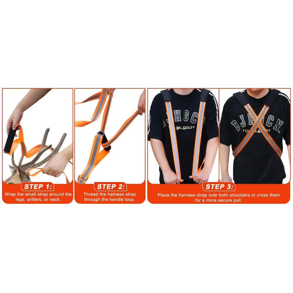 Hunting Deer Drag Harness with 400 Pound Capacity and Comfortable Pads - Picture 31 of 34