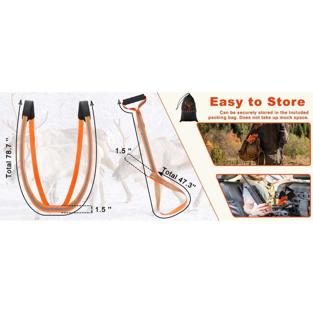 Hunting Deer Drag Harness with 400 Pound Capacity and Comfortable Pads - Picture 34 of 34