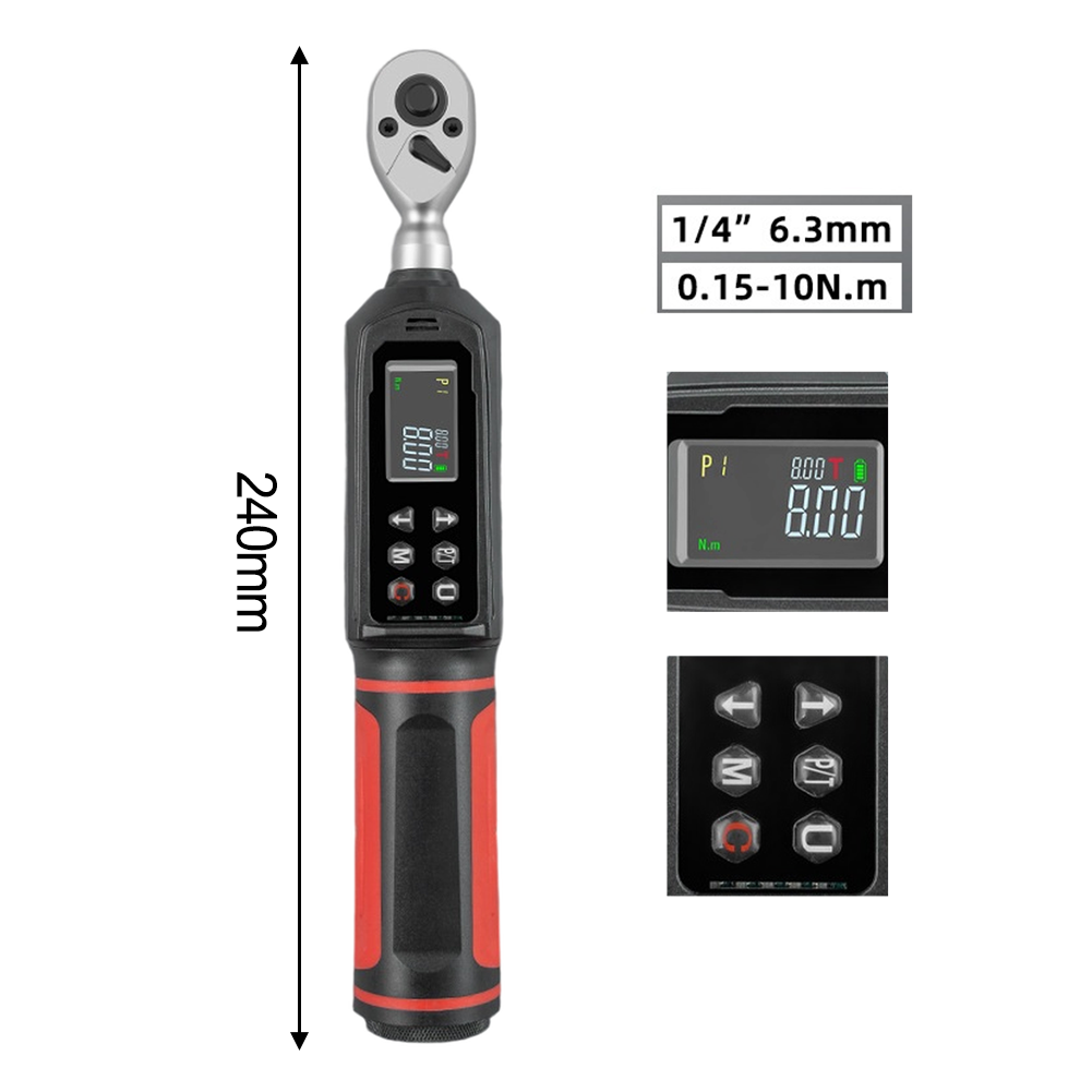 Digital Torque Wrench 14 38 12in with Multiple Units and Data Storage Feature
