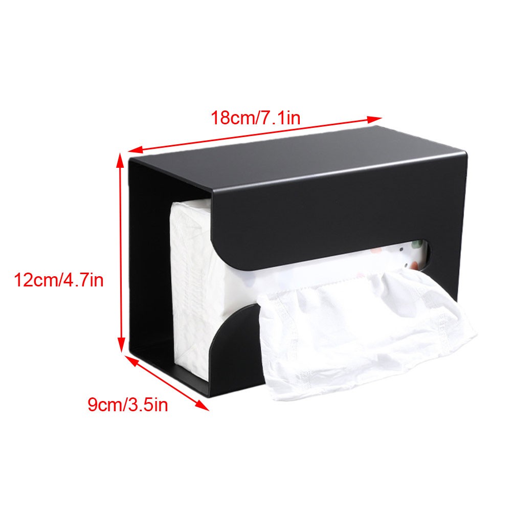 Multifunctional Wall Mounted Aluminum Tissue Box Holder for Home Organization - Picture 14 of 16