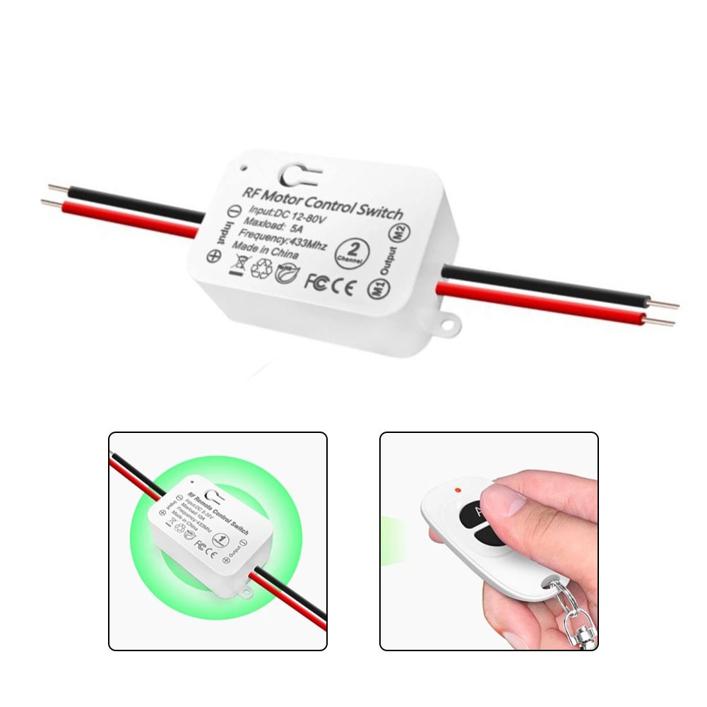433Mhz Wireless Remote Control Switch RF Relay Receiver Compatible with LED Fan