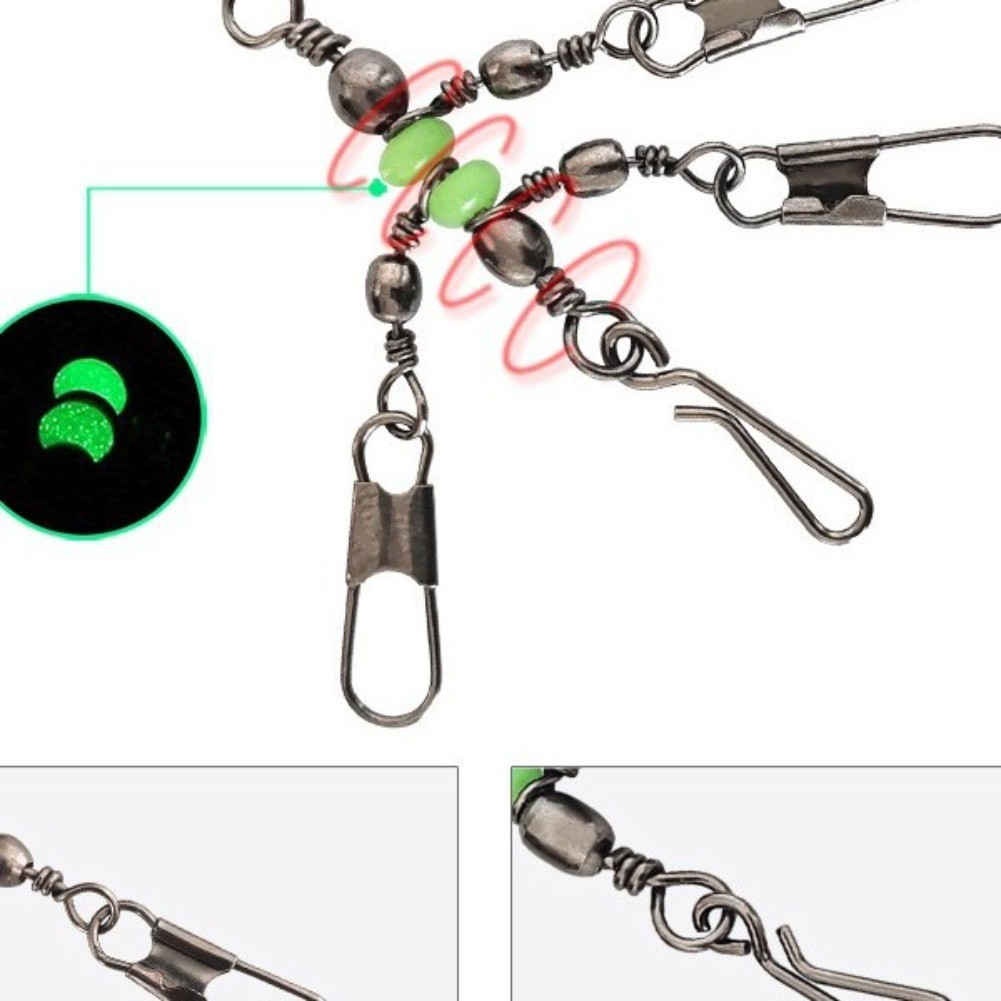 15 to 25pcs Fishing Bearing Rolling Swivel for Squid Jig with Luminous Feature - Picture 23 of 34