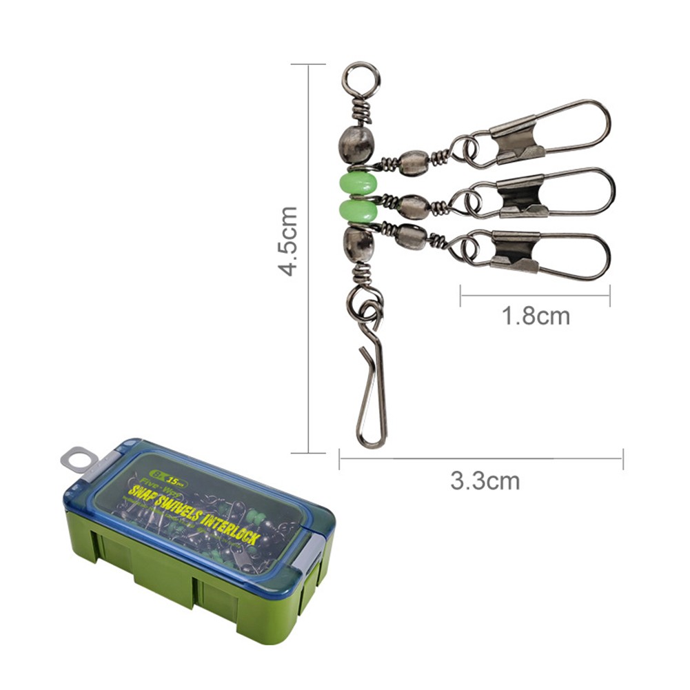 15 to 25pcs Fishing Bearing Rolling Swivel for Squid Jig with Luminous Feature - Picture 22 of 34