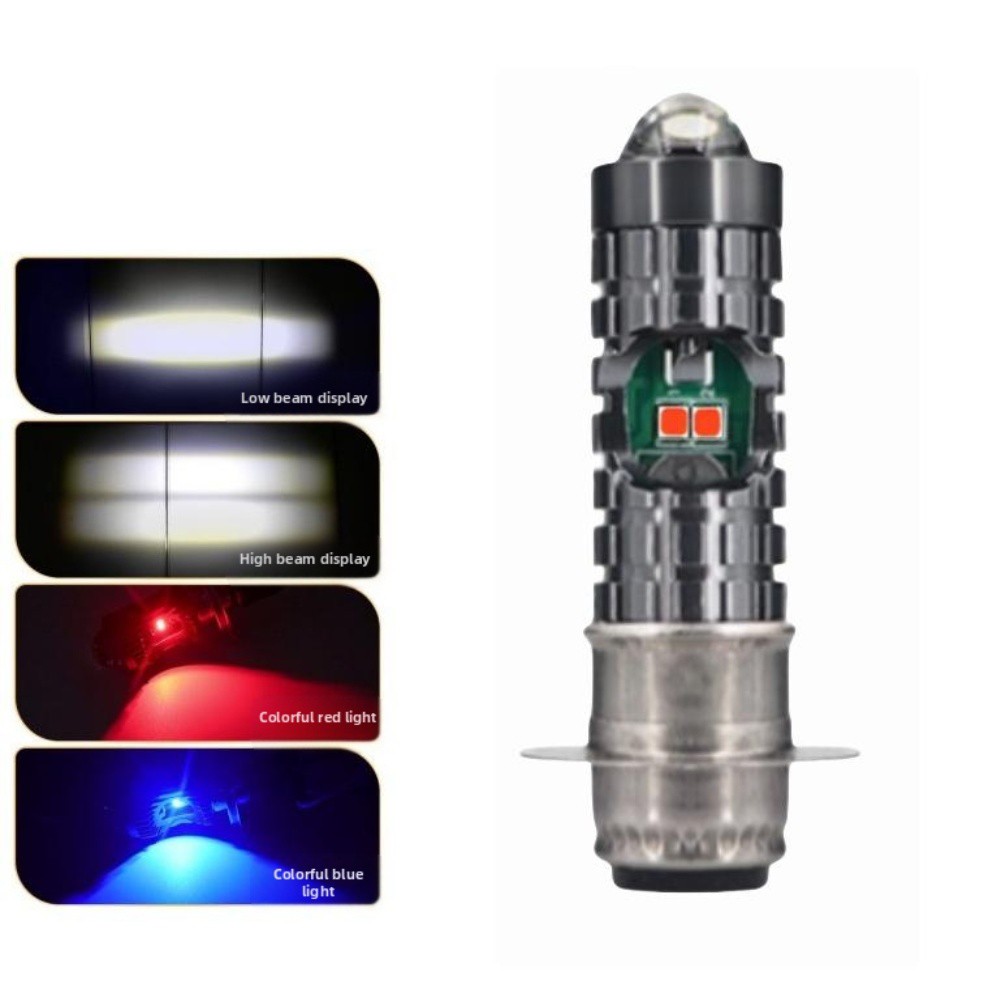 LED Headlight with Aviation Aluminum White Yellow Lens Red Blue for P15D