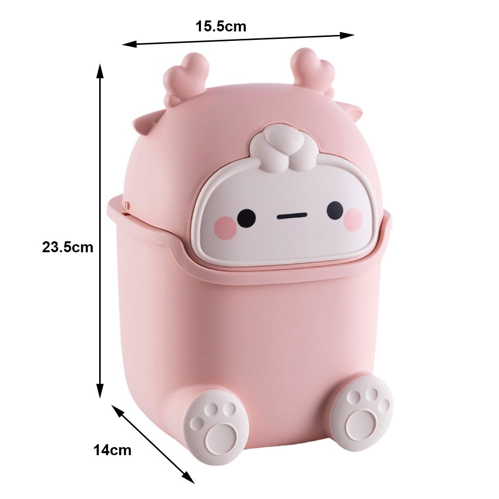 Modern Flip Lid Wastebasket for Mini Desktop Use in Office or Living Room