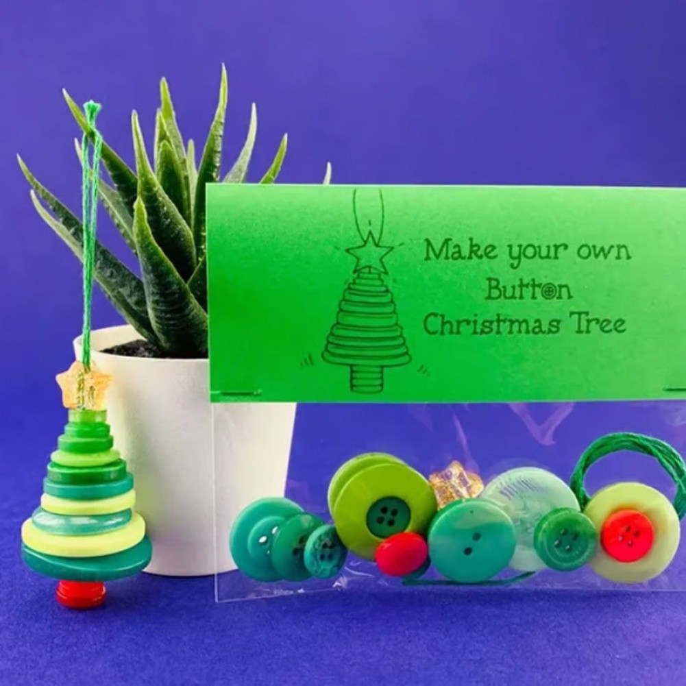 Button Christmas Ornament Kit DIY Crafting Set for Festive Decorations - Picture 12 of 23