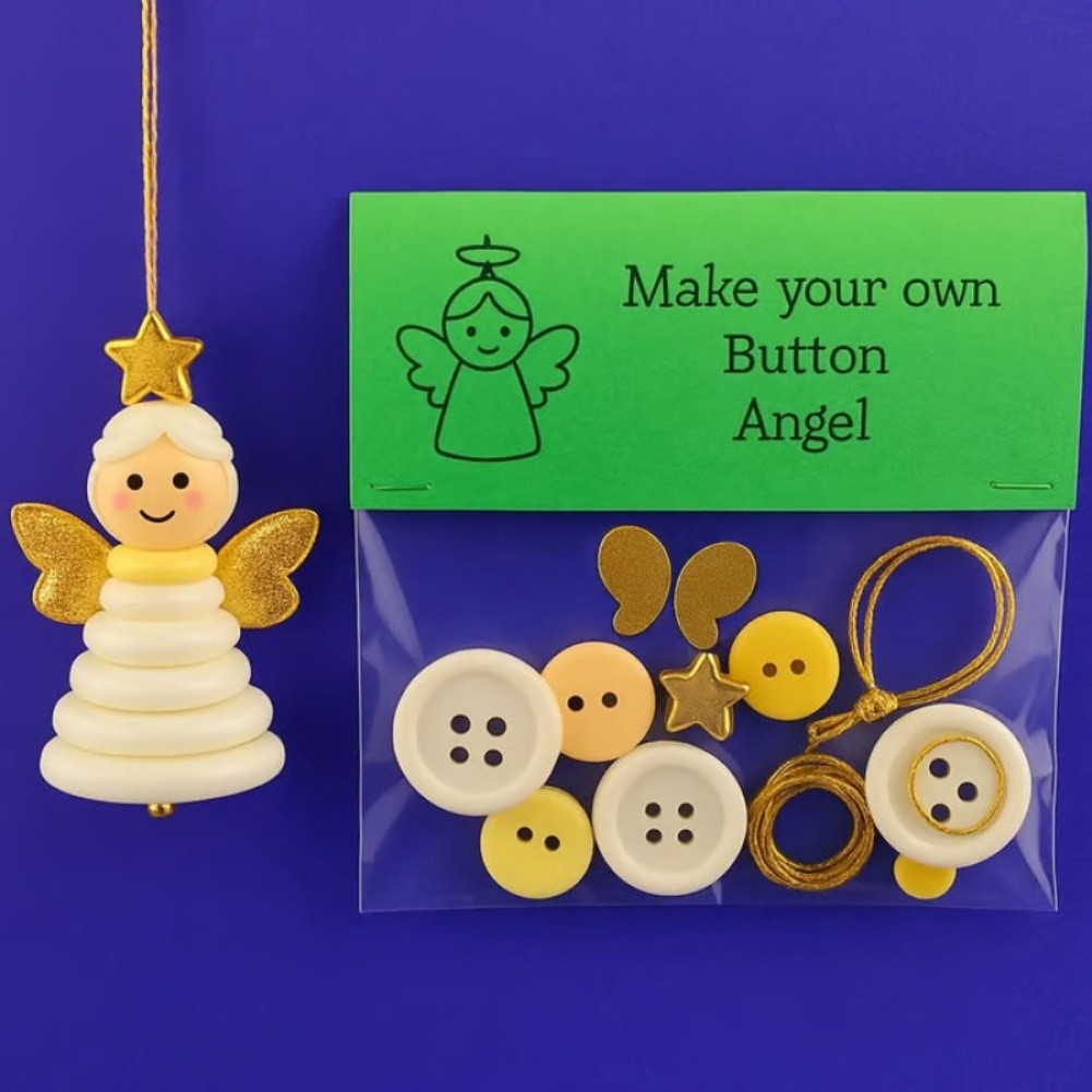 Button Christmas Ornament Kit DIY Crafting Set for Festive Decorations - Picture 9 of 23