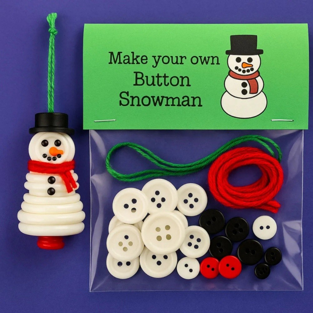 Button Christmas Ornament Kit DIY Crafting Set for Festive Decorations - Picture 18 of 23