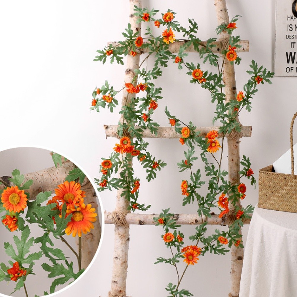 175cm Artificial Flower Garland with Daisy and Sunflower Vine for Home