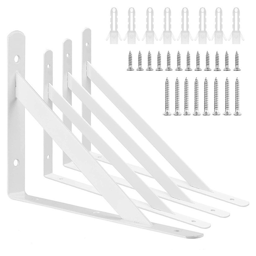 Strong L Shaped Shelf Brackets for Wall Mounting Books Kitchen and Garage