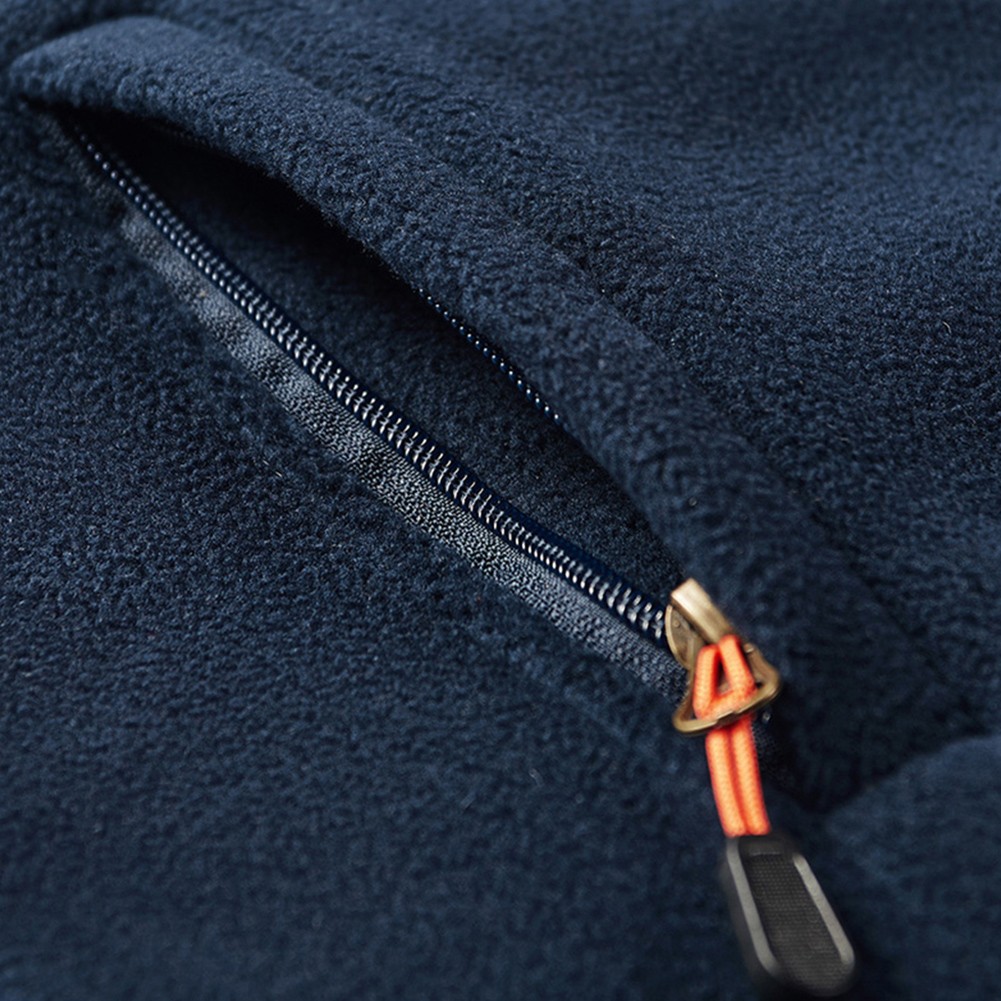 Men Plush Sweatshirt Stand Collar Jacket For Polar Fleece Outdoor Casual Wear - Picture 27 of 30