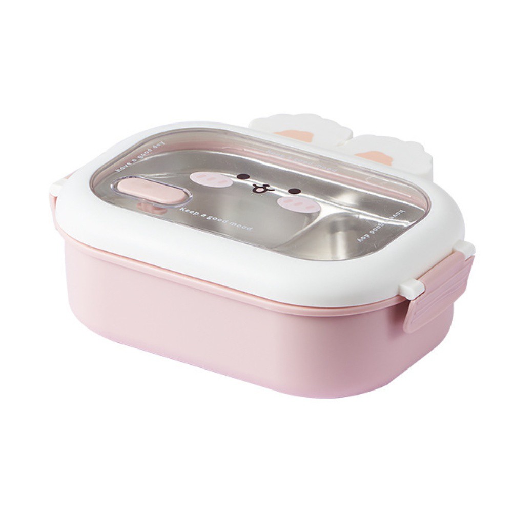 Leak Proof Stainless Steel Lunch Box with Bunny for Family and Office Meals