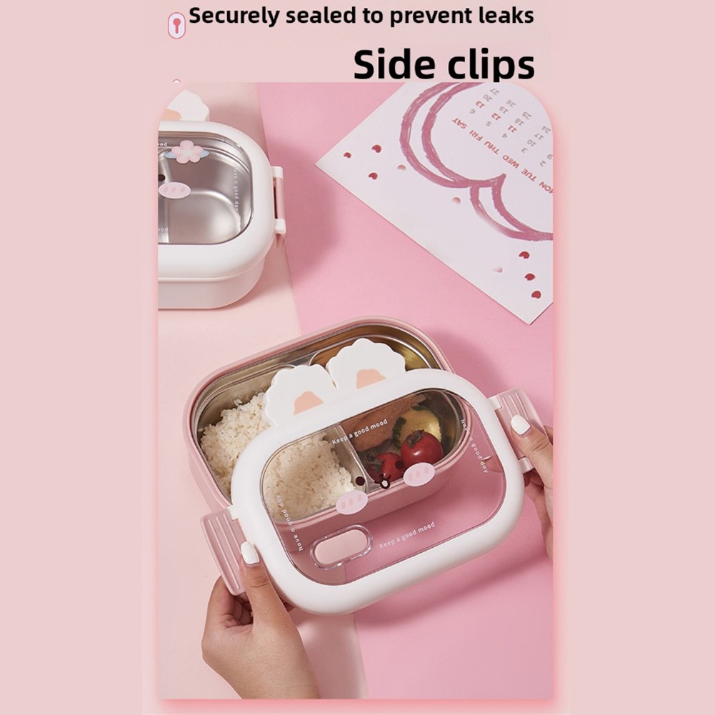 Leak Proof Stainless Steel Lunch Box with Bunny for Family and Office Meals - Produktbild 10