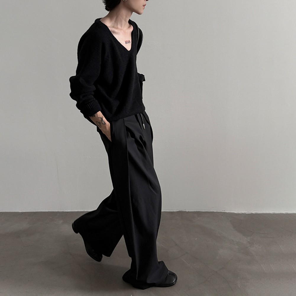 Herren Freizeithose drapiert Streetwear tägliche Kleidung bequeme Passform eleg - Picture 16 of 48