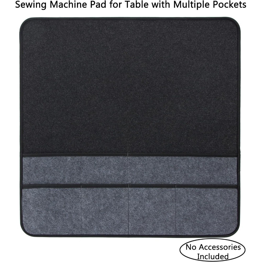 Deep Grey Felt Sewing Machine Pad Foldable 60x60cm with Six Compartments