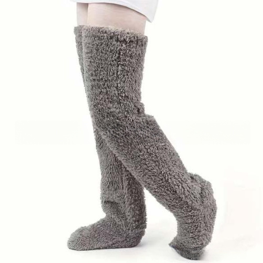 Goose Down Knee Socks Soft Polyester Material for Cold Weath