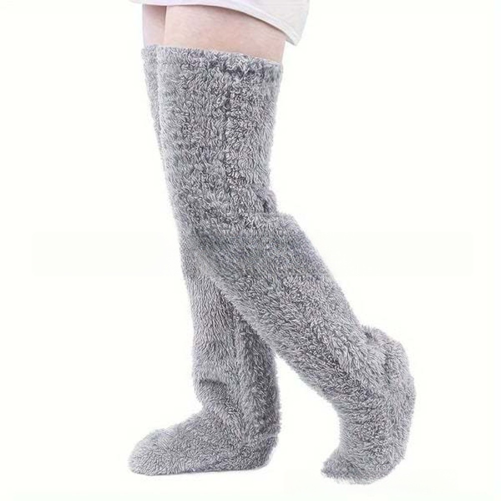 Goose Down Knee Socks for Comfortable Fit Soft Polyester Material Length 55cm