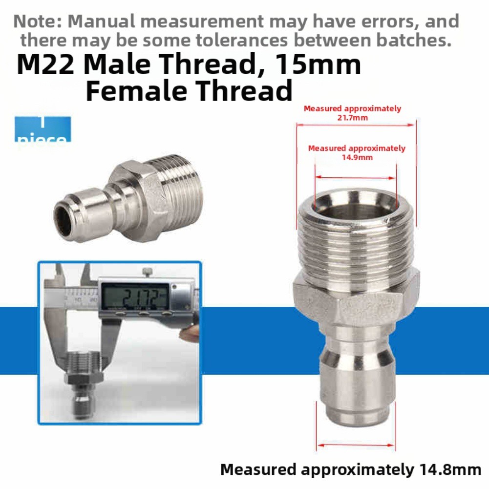 High Pressure Hose Connector Stainless Steel Swivel for Car Washer Machines - Bild 5 von 6