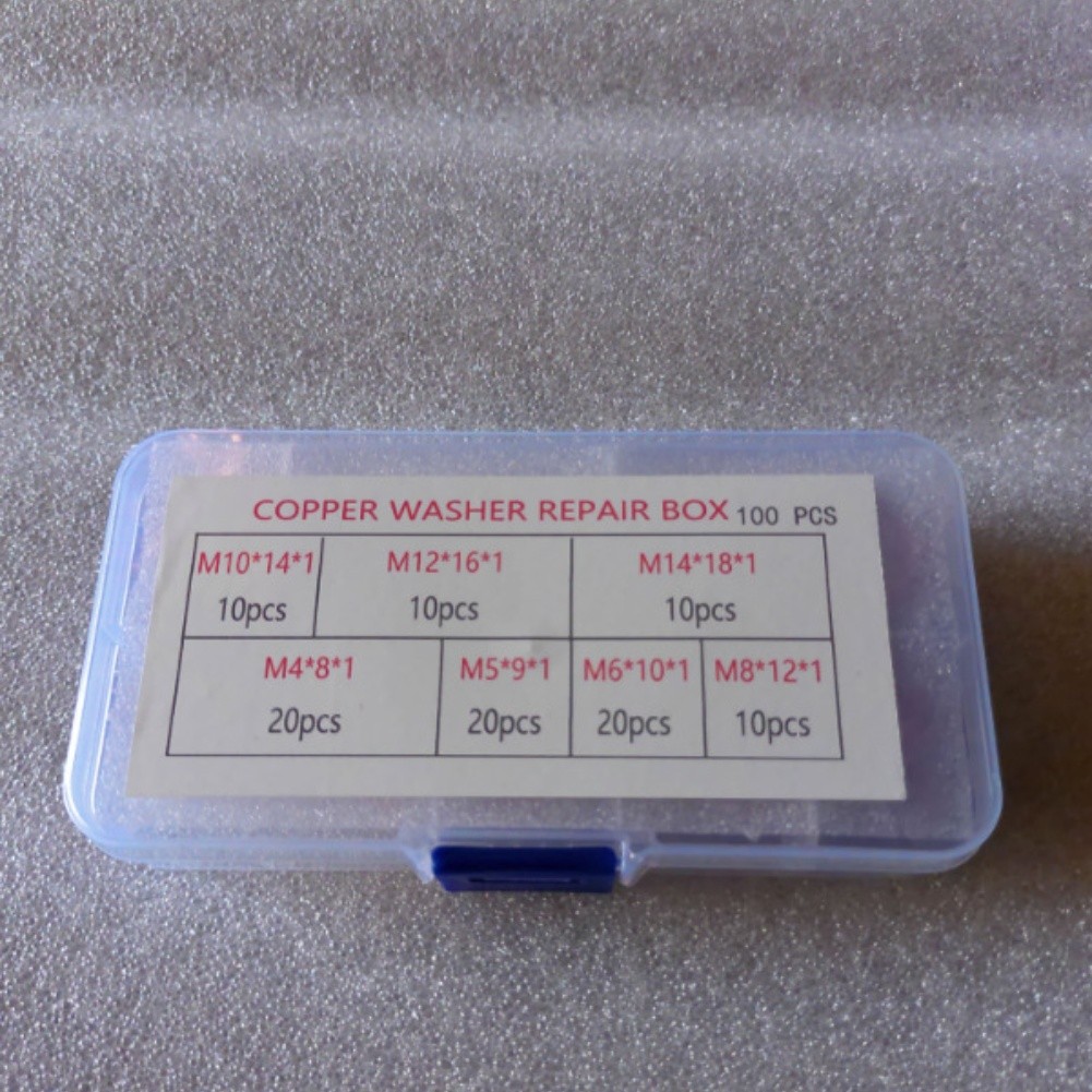 Copper Washer Gasket Set Flat Ring Seal Combination Kit with Box for Engine Use - Bild 5 von 6