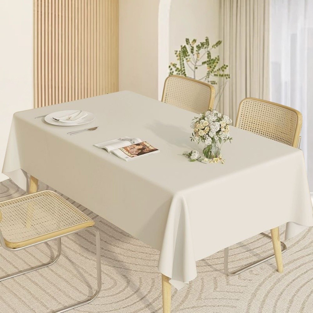 Rectangular Gray Waterproof Tablecloth for Weddings For Parties Wrinkle - Picture 16 of 17