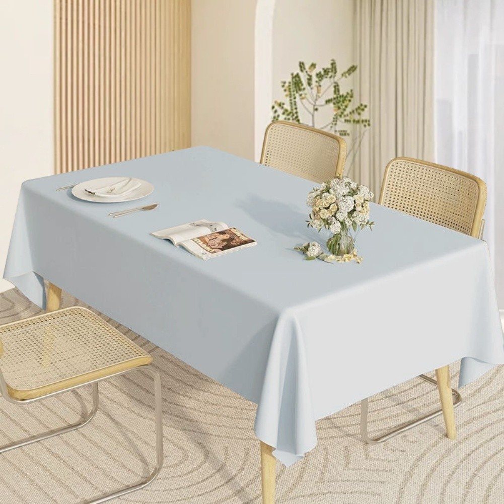 Rectangular Gray Waterproof Tablecloth for Weddings For Parties Wrinkle - Picture 15 of 17