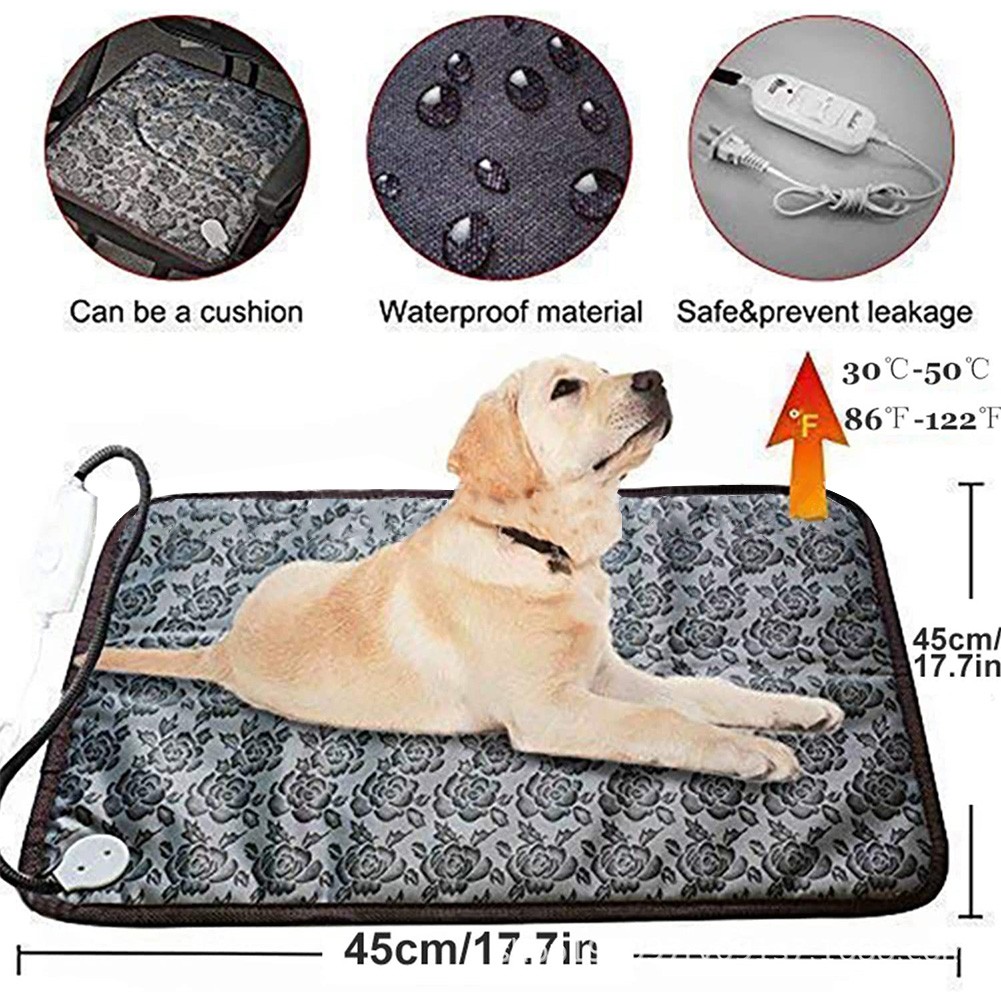 Waterproof Heated Dog Bed Pad 18x18 with Smart Temperature Control for Pets