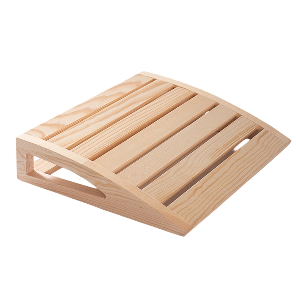 Curved Wooden Sauna Headrest Designed for Optimal Neck Support in Saunas