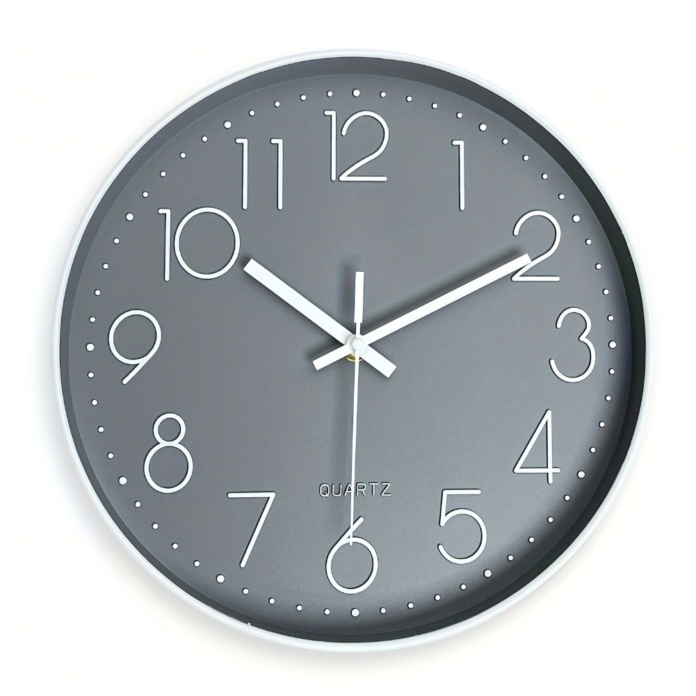 Modern 30cm Wall Clock Silent Operation Battery Powered Quartz Movement