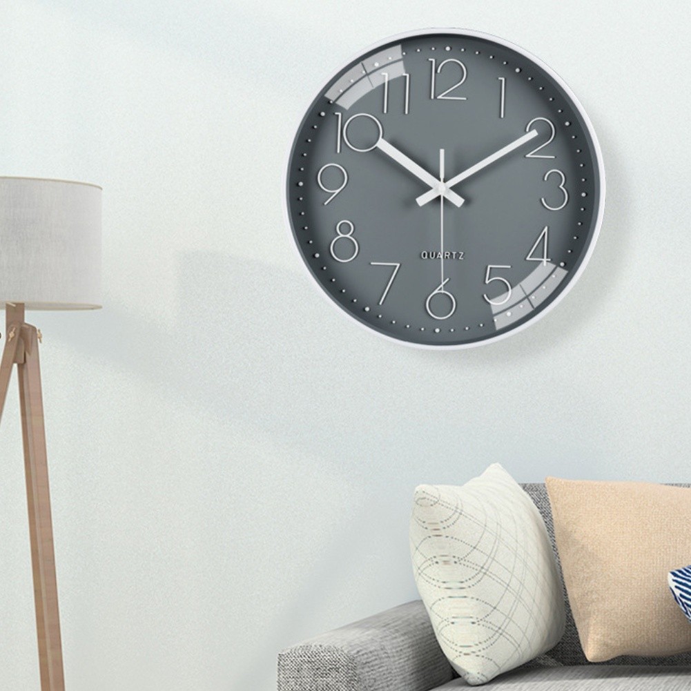 Modern 30cm Wall Clock Silent Operation Battery Powered Quartz Movement