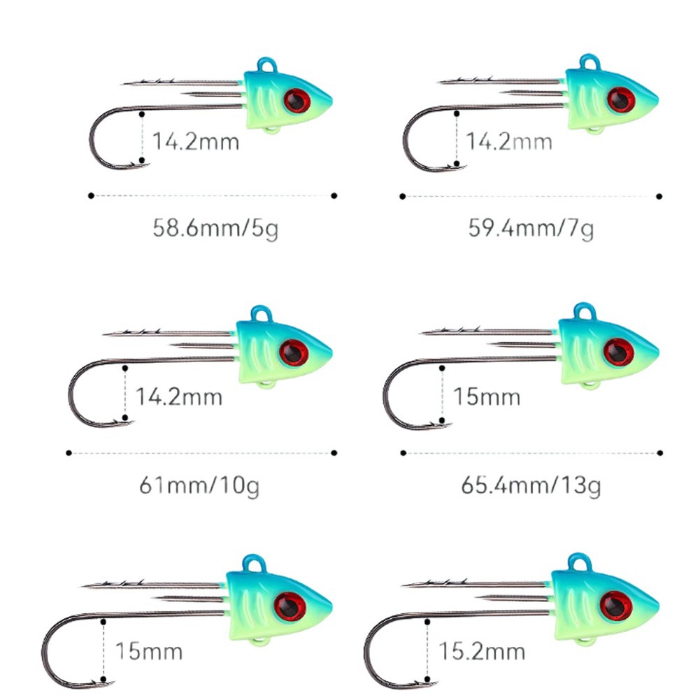 5pcs Luminous Fish Hooks Set Rockfish Hooks with Persistent Night Glow - Picture 33 of 42