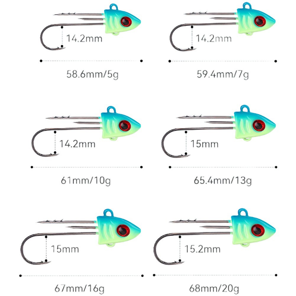 5pcs Luminous Fish Hooks Set Rockfish Hooks with Persistent Night Glow - Picture 32 of 42