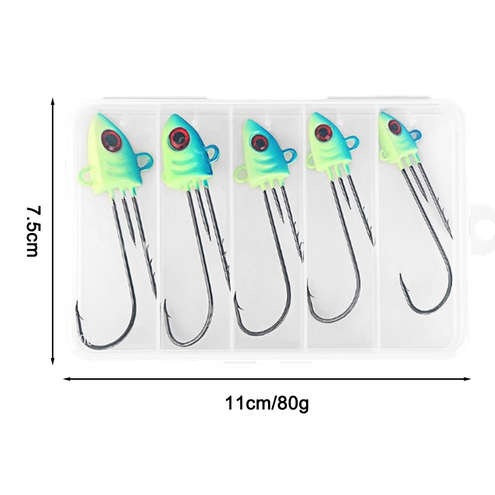 5pcs Luminous Fish Hooks Set Rockfish Hooks with Persistent Night Glow - Picture 34 of 42
