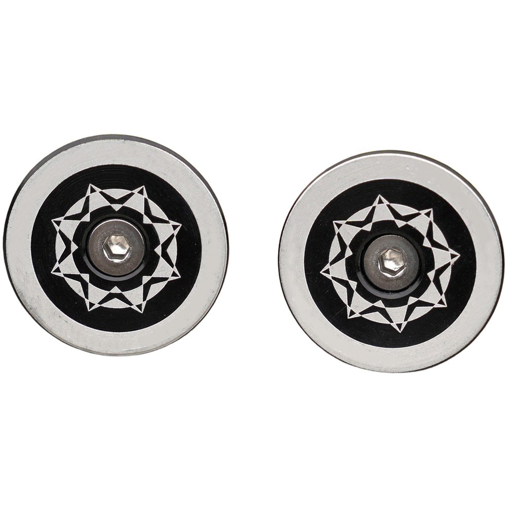 Bike Handlebar End Cap Aluminum Alloy with Rubber Fits 22 to 24mm Diameter