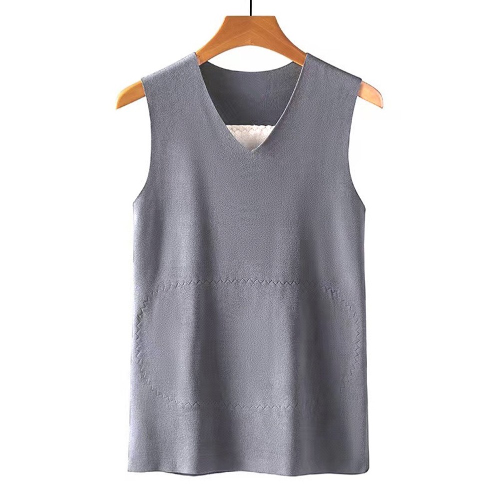 Men Doublefaced Fleece Vest Warm Velvet Patch Thicken Sleeveless Undershirt - Picture 13 of 22