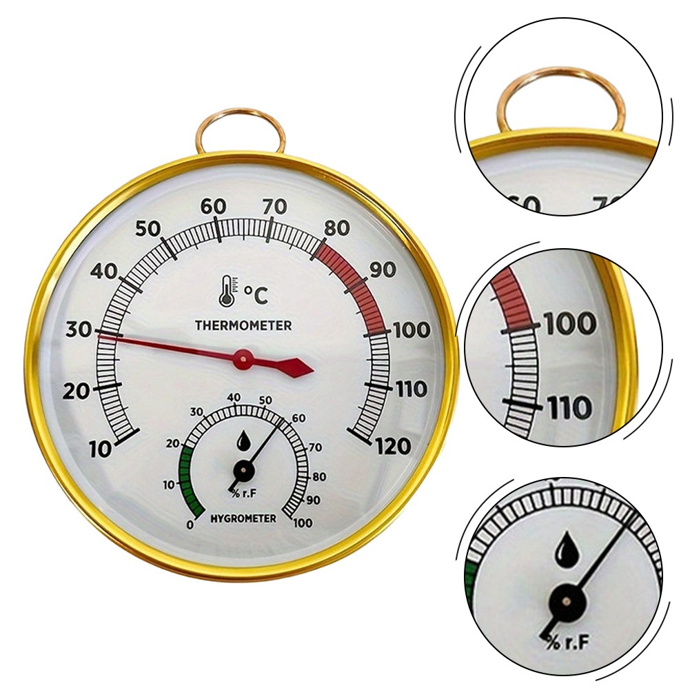 Sauna Thermometer und Hygrometer zur Wandmontage 2in1 rostbeständiges Design - Bild 10 von 16