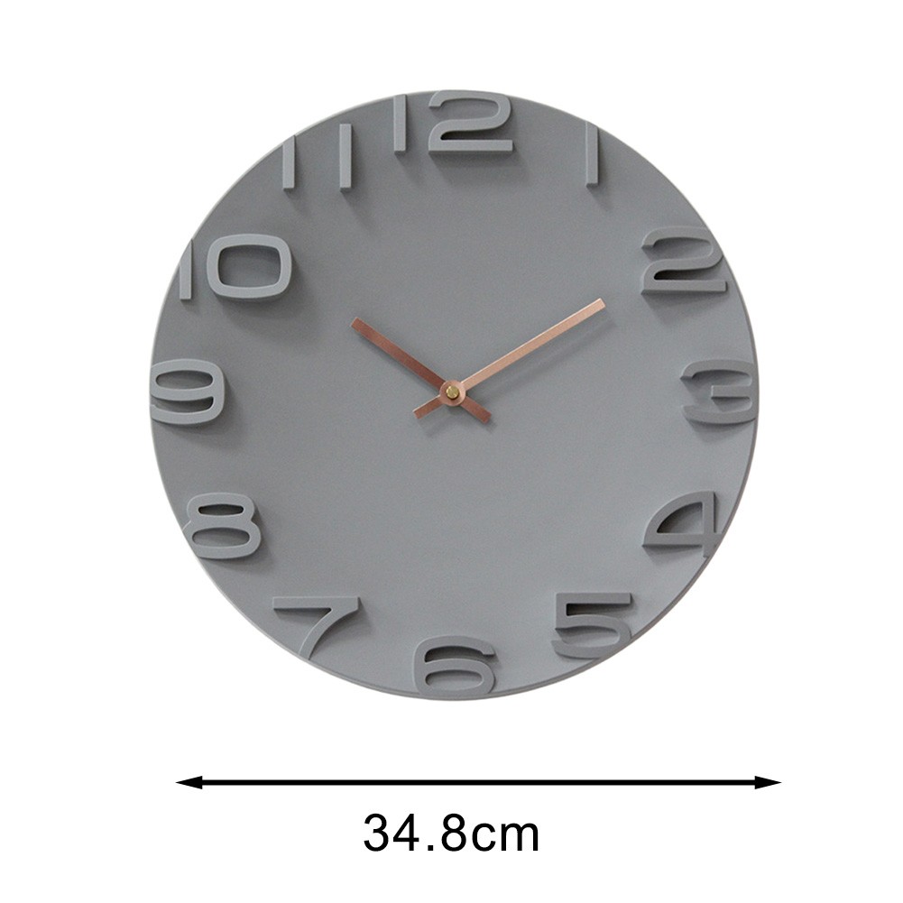 For Office Home Use 34 8cm Wall Clock Silent Battery Powered Modern 3D Design
