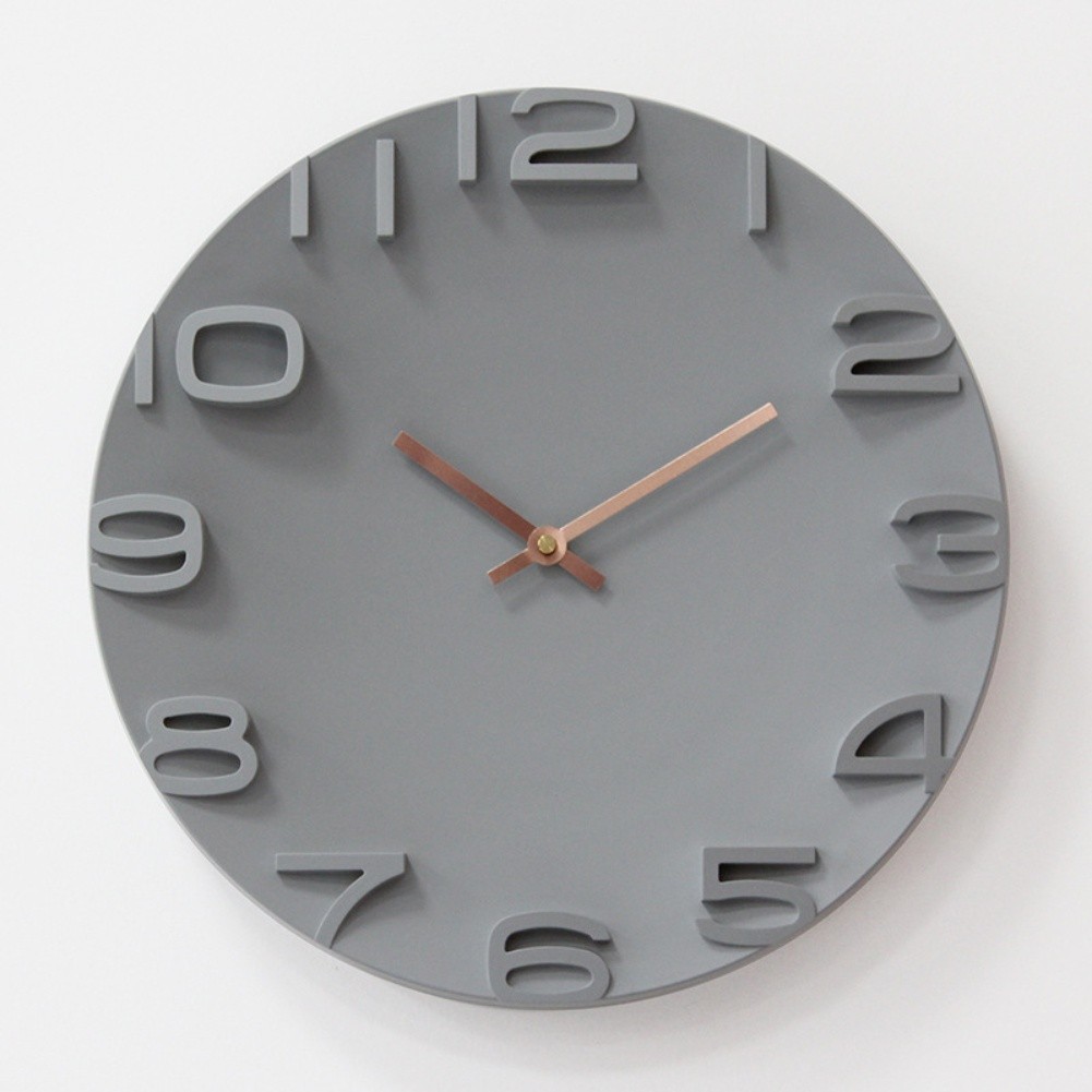 For Office Home Use 34 8cm Wall Clock Silent Battery Powered Modern 3D Design
