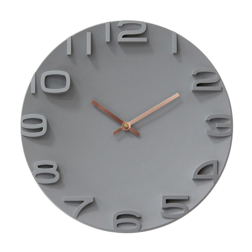 For Office Home Use 34 8cm Wall Clock Silent Battery Powered Modern 3D Design