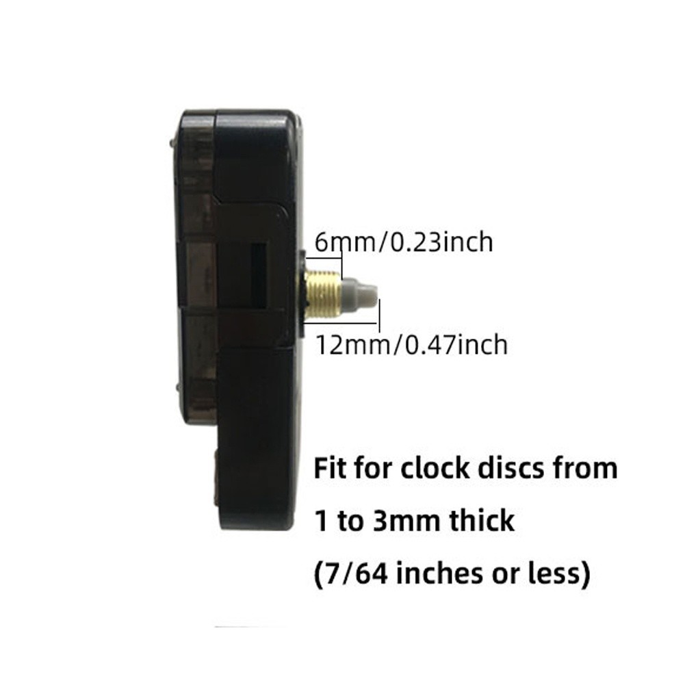 3Pcs Clock Mechanism Kit with 3 Pairs Clock Hands for Craft Clock Projects 12mm