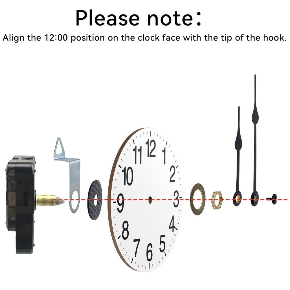 3Pcs Clock Mechanism Kit with 3 Pairs Clock Hands for Craft Clock Projects 12mm