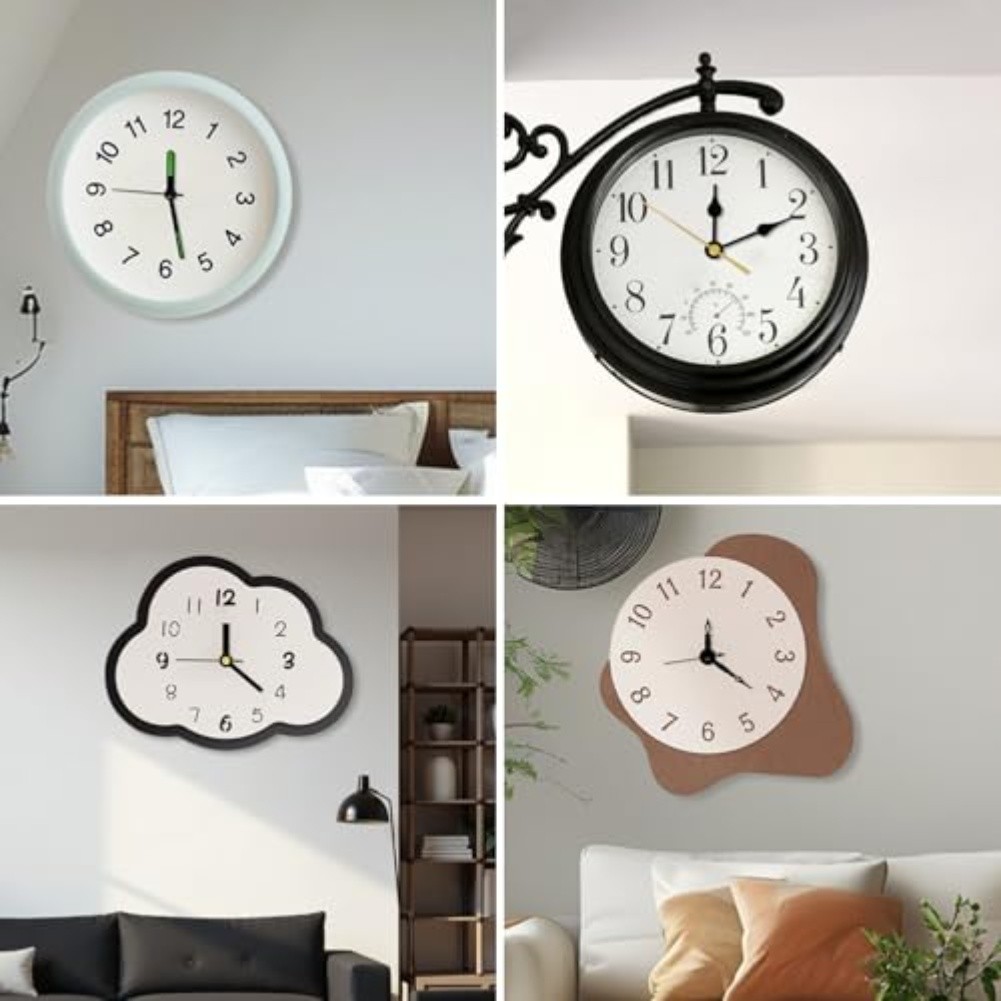 3Pcs Clock Mechanism Kit with 3 Pairs Clock Hands for Craft Clock Projects 12mm