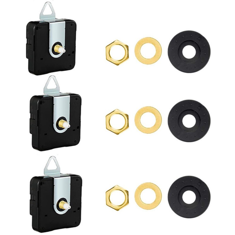 3Pcs Clock Mechanism Kit with 3 Pairs Clock Hands for Craft Clock Projects 12mm