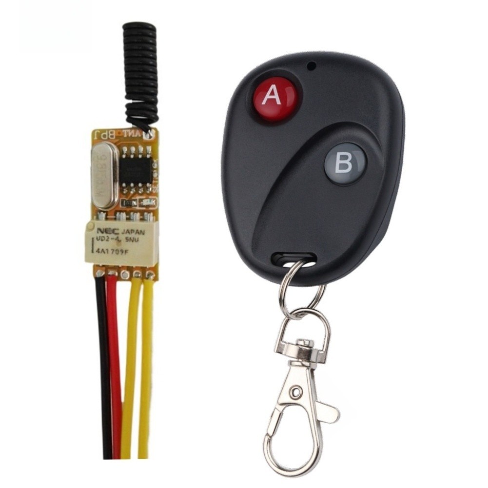 Compact Wireless RF Remote Control Relay Switch DC3 5V 12V for Small Devices