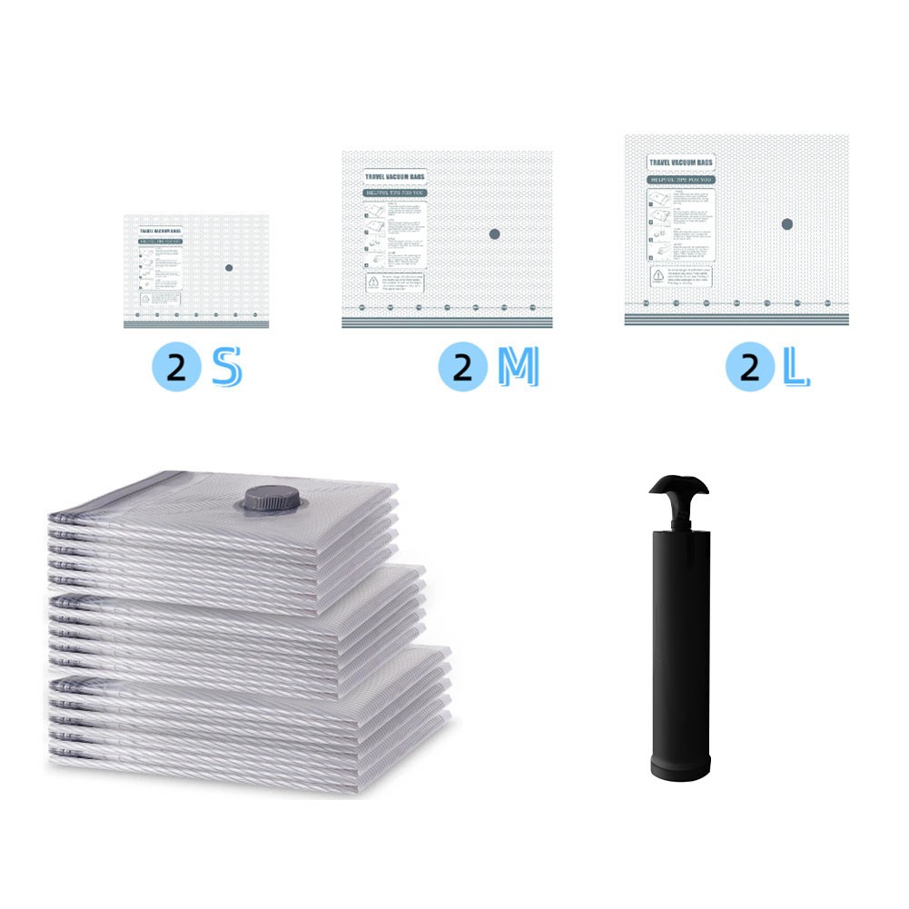 Vacuum Storage Bags Set with Manual Pump Maximize Packing Space Efficiently