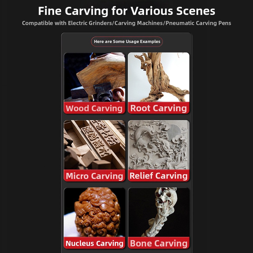 Multi Size Engraving Drill Bits Set for Use with Electric and Pneumatic Tools