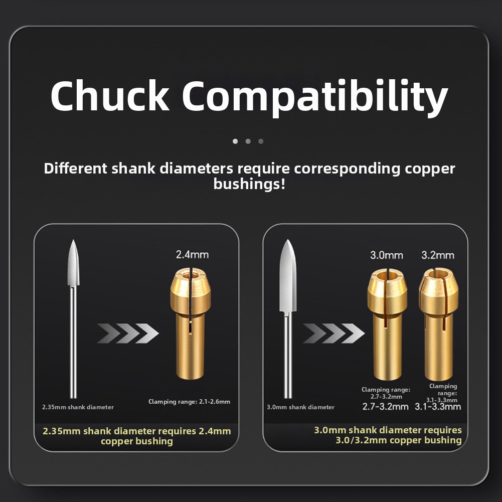 Multi Size Engraving Drill Bits Set for Use with Electric and Pneumatic Tools