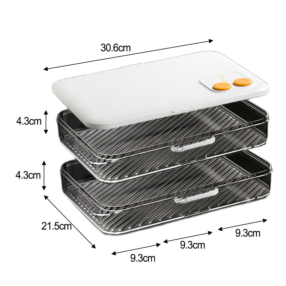 Portable Dumpling Storage Box Compartmentalized Design Double-layer Capacity - Picture 24 of 24