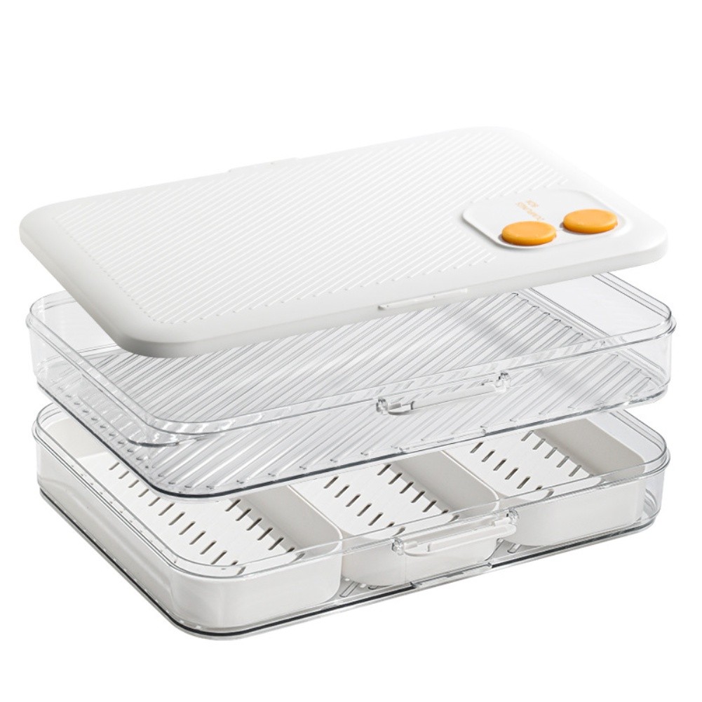 Portable Dumpling Storage Box Compartmentalized Design Double-layer Capacity - Picture 13 of 24