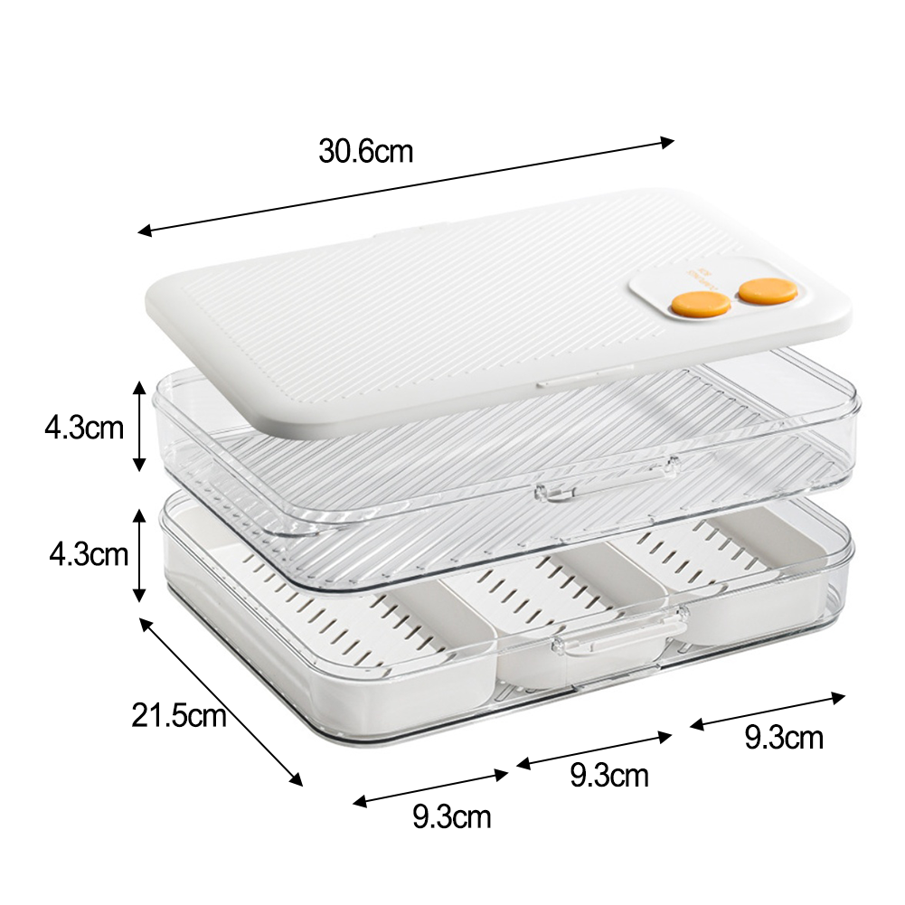 Portable Dumpling Storage Box Compartmentalized Design Double-layer Capacity - Picture 15 of 24